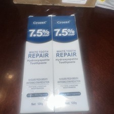 Croent 7.5 nHAP White Tooth Repair Hydroxyapatite Toothpaste 2 PACK exp 2028