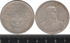 Switzerland: 1923 Five Francs Herdsman silver SFr5 ASW 0.7234oz