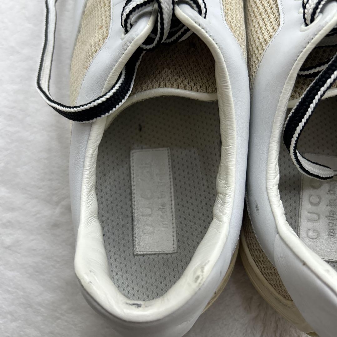 Gucci Lace Up Sneakers Shoes White Leather Size 41 US About 7.5 For Men thumbnail 7
