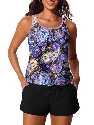 Summer Mae Plus Size Two Piece Tankini Swimsuit Women s Size 18W Boy Shorts