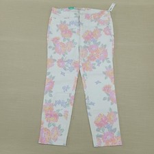 Old Navy White Pixie Pants Womens 10 Stretch Bright Floral NWT