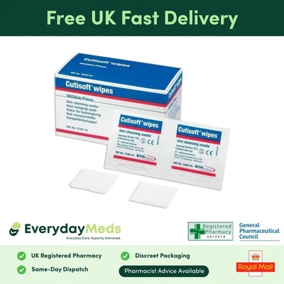 EVERYDAYMEDS Cutisoft Alcohol Swabs x100 | Skin Cleansing Alcohol Wipes Pre Injection Wipe