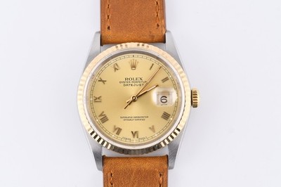 Rolex Datejust 16233 two-tonw Roman Champagne Dial Mens Watch 36mm