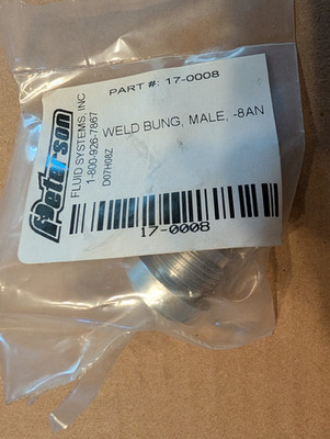 Peterson Fluid Systems 17-0008 Stainless Steel Weld Bung Male -8AN