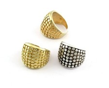 Dotted Ring Adjustable Ring Raw Brass Antique Silver Shiny GoldPlated brass 3146