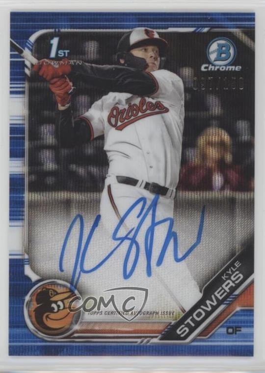 2019 Bowman Draft Chrome Pick Blue Wave Refractor 97/150 Kyle Stowers Auto 1k58