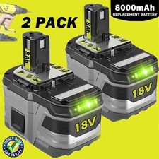 2Pack 8.0Ah 18V P108 Battery Replacement for Ryobi 18 Volt Lithium Ion Battery