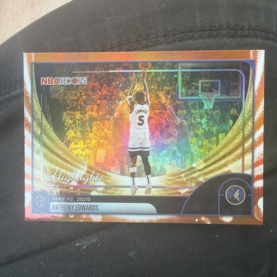 2025-26 Anthony Edwards Topps NBA Hoops Orange Holo Foil Highlights #270 Wolves