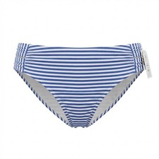 TIME & TRU Mid-Rise Swimsuit Bottoms 3X (24W-26W) Blue Stripe Strappy Sides NEW