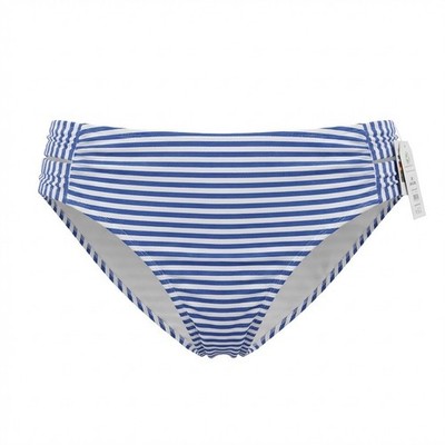TIME & TRU Mid-Rise Swimsuit Bottoms 3X (24W-26W) Blue Stripe Strappy Sides NEW