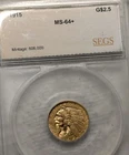 1915 $2.5 Indian Head Gold Coin Uncirculated Graded 64+