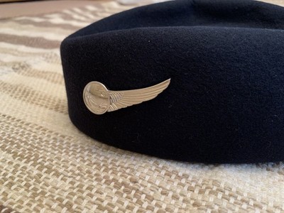 Tui Cabin Crew Hat Navy Blue Flight Attendant Stewardess Uniform Wings Sz Medium