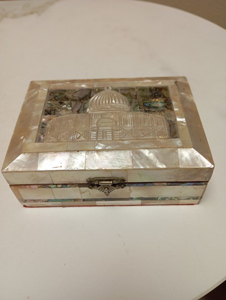 Saint Coran  Coffret Sculptee de La Mosquée Al Aqsa De Jérusalem Nacre Et Ormeau