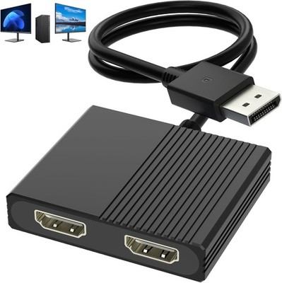 HDMI Splitter Extended Display, DisplayPort to Dual HDMI Adapter for 2 Monitors,