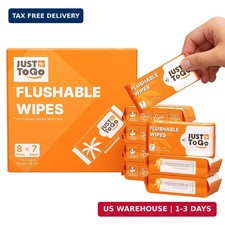 Flushable Wipes, Septic-Safe  Breaks Down, Plant-Based Biodegradable Butt Wet W