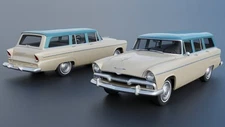 ABS-LIKE RESIN 3D PRINTED 1/25 1955 PLYMOUTH BELVEDERE 4-DOOR SUBURBAN FULL KIT