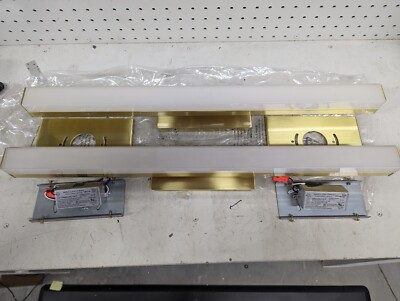 (2) WAC Lighting WS-77624 Brass Brink 24'' (W) Integrated LED Vanity Light Bar