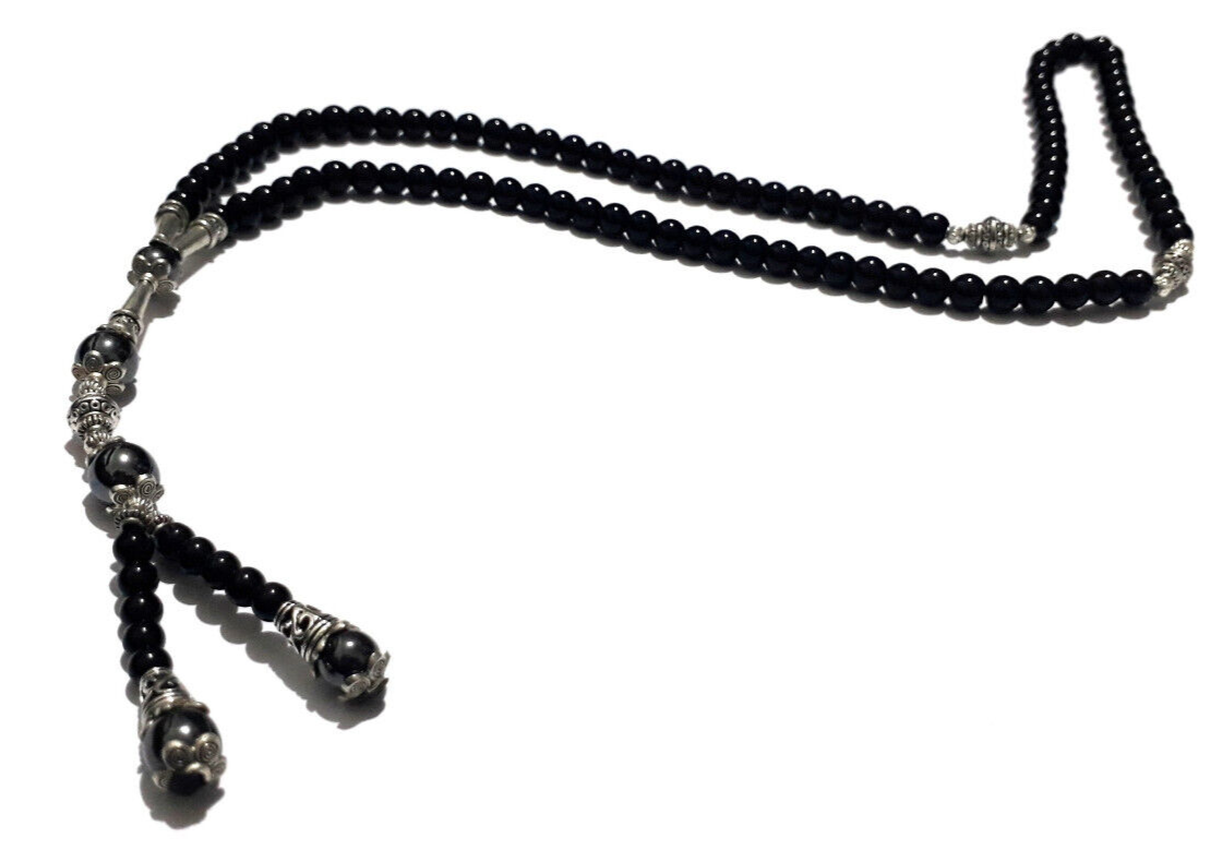 Collier Berbère Africain Touareg En Agate Onex Et Hématite - Artisanat Marocain - Neuf Sans Emballage