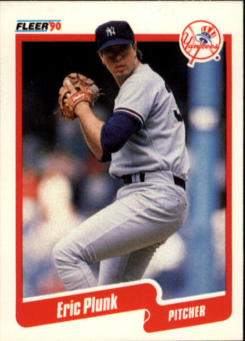 1990 Fleer New York Yankees Baseball Card #452 Eric Plunk