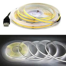 COB LED Strip USB DC5V 320LEDs/M Cabinet Light Lamp TV Backlight Flexible Ribbon