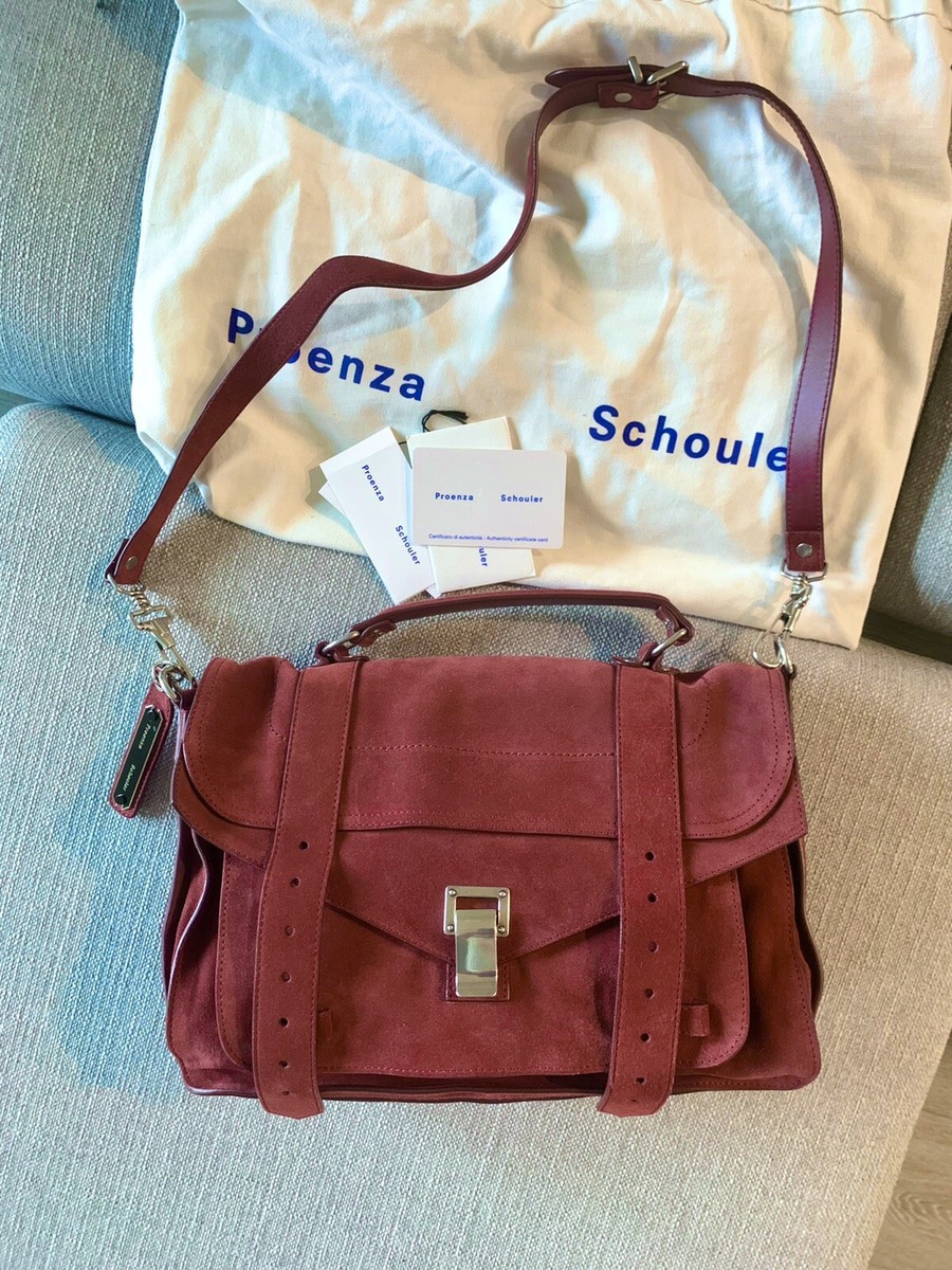 PROENZA SCHOULER Suede Medium PS1 Satchel Midnight Plum | eBay