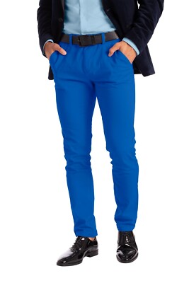 Men's Stretch Dress Pants Slim Fit Skinny Chino Pants