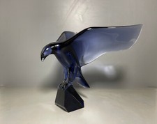 Baccarat France Figur IMPERATOR ADLER Kristall Mitternacht Blau Sign. Jan Tesar