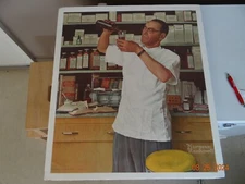 Upjohn 1955 Norman Rockwell Color Lithograph Print The Pharmacist 24.25" x 21.5"