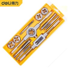 12Pcs Tap And Die Set Metric Wrench Cut Hand Threading Tool Tungsten Carbide