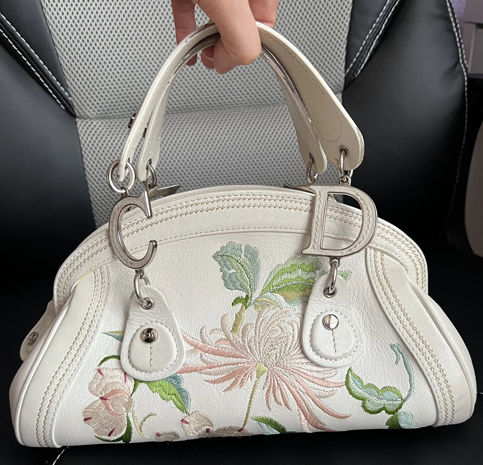 Authentic Christian Dior Rare Small Detective Embroidered Bag