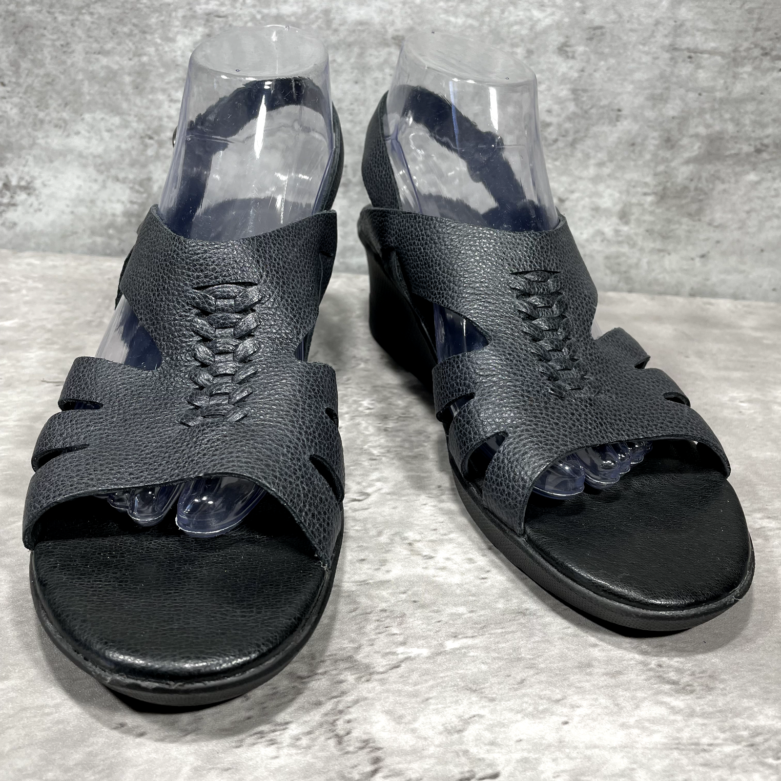 Sandali KEEN neri in pelle zeppa cinturino alla caviglia fibbia regolabile donna misura 9 5