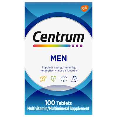 Centrum 100-Tablets MULTIVITAMIN MULTIMINERAL SUPPLEMENT for MEN Energy Immunity