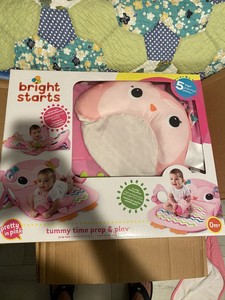 pink owl tummy time mat