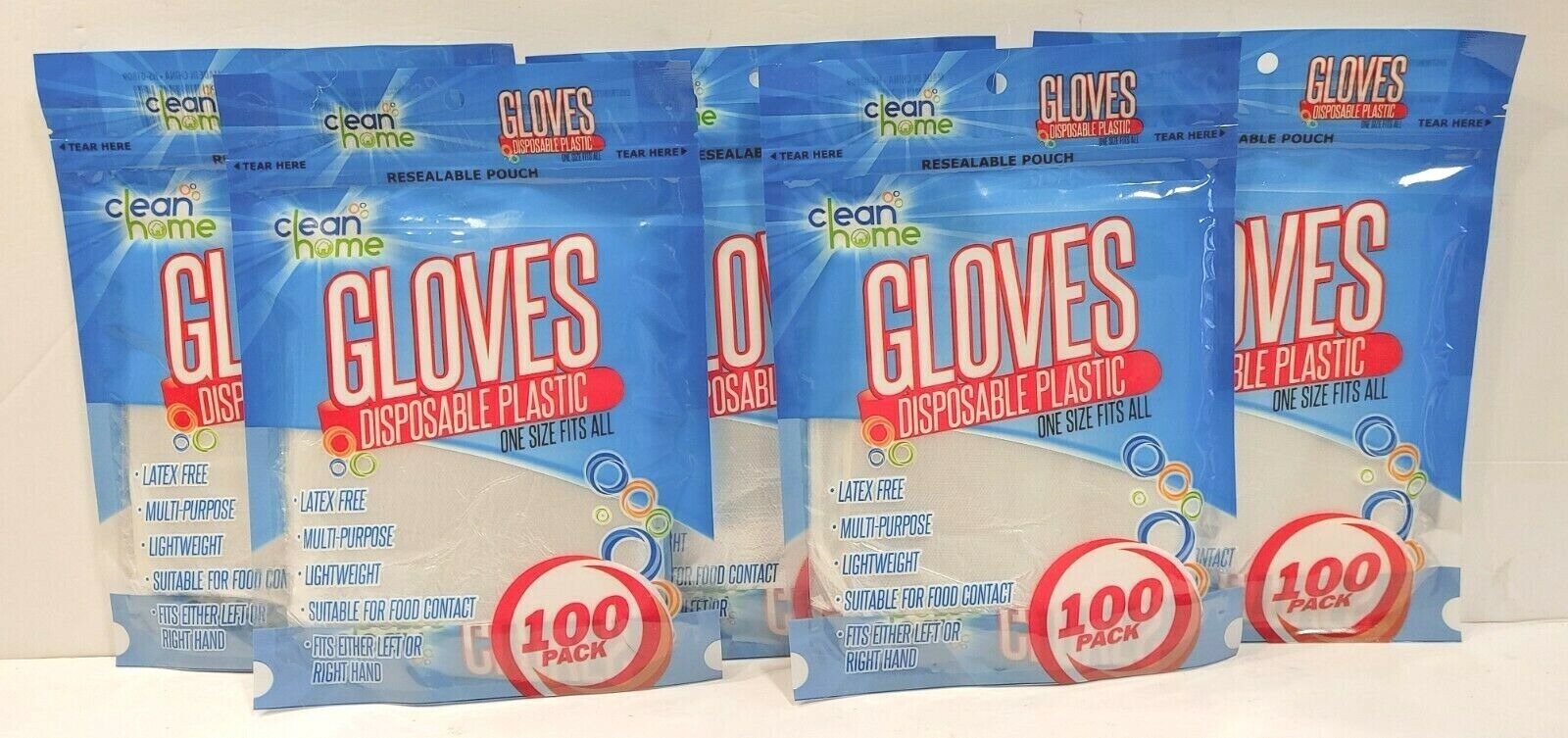 Manufacturer regenerated product Clean Home - Disposable Plastic Gloves -Latex One Size Free shipping on posting reviews 100 pc