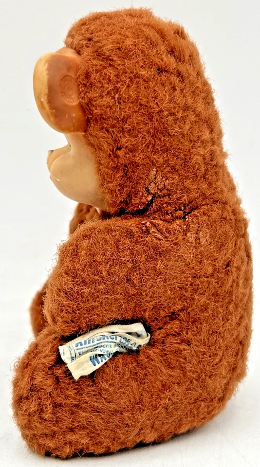 KNICKERBOCKER POUTING ANIMALS 6" RUBBER FACE TEDDY BEAR PLUSH HURT NOSE - Image 4 of 4