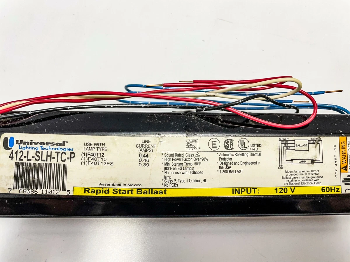 Universal 412 L SLH TC P Fluorescent Rapid Start Ballast for 1 F40T12 Lamp NEW