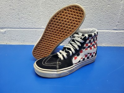 red and black checkered high top vans