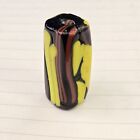 Art Glass Bead Cylindrical Striated Colored 1¼" Long Approximately Unbranded