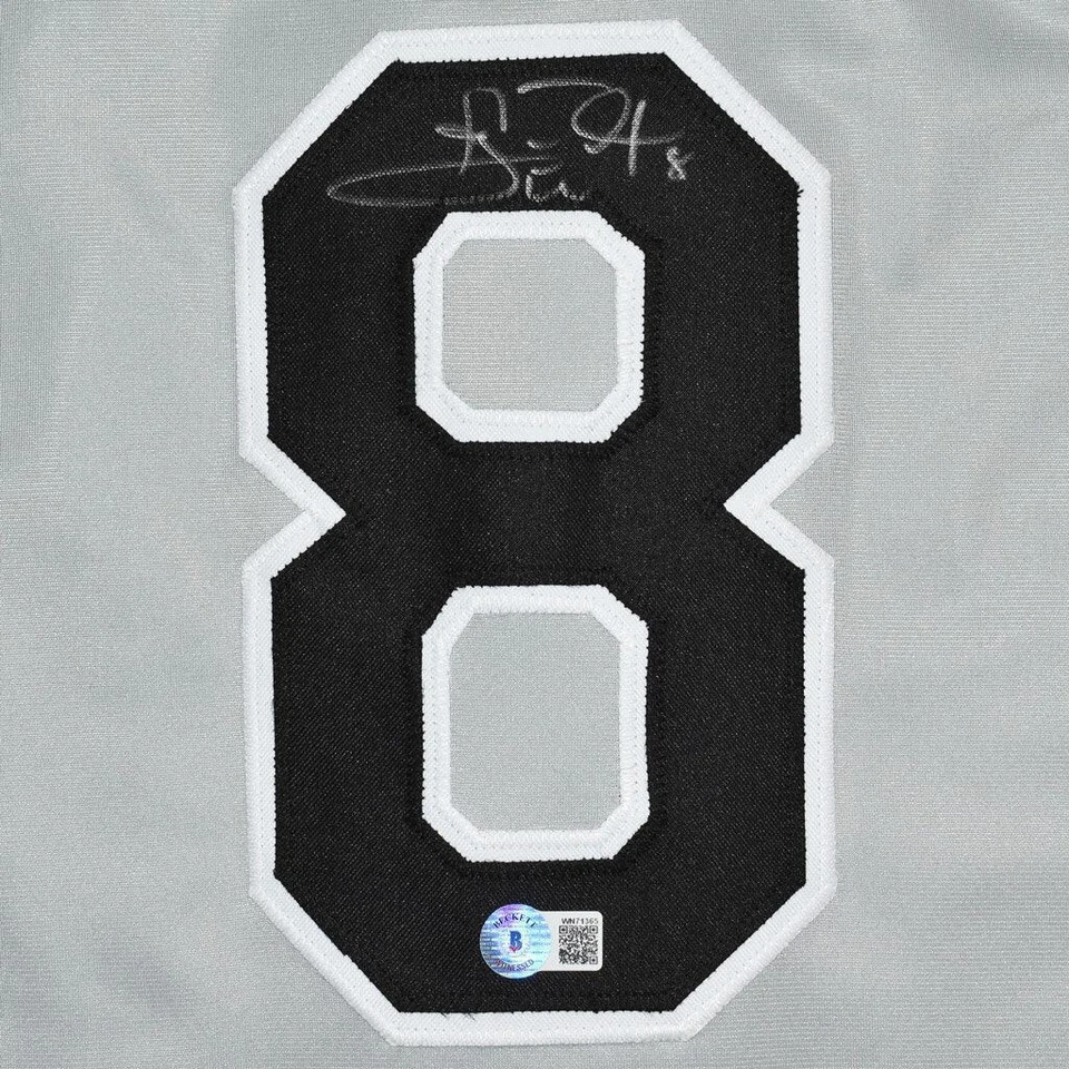 Camiseta de béisbol gris firmada por Carl Everett de Chicago (Beckett) Foto 2 de 3