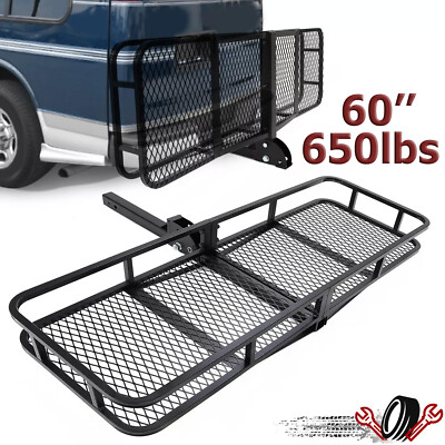 60 x 20 x Folding Cargo Carrier Hitch Mount Cargo Rack Carrier