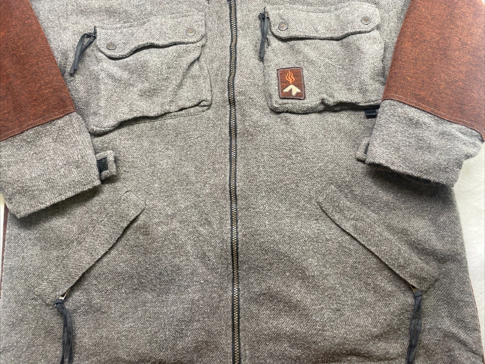 VTG Quiksilver Lightweight Jacket Wool Blend Made In USA Pockets Collard Flannel - Image 3 of 4