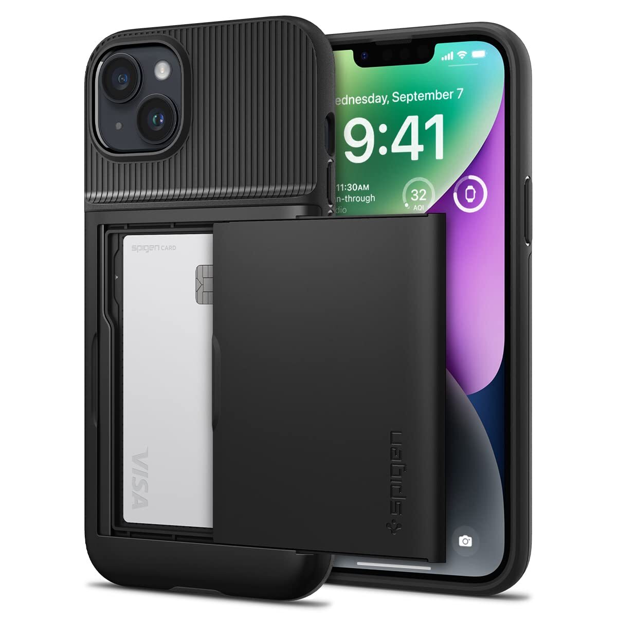 Spigen Cover Slim Armor CS Compatibile con iPhone 14 - Nero