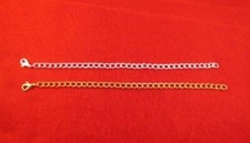 3 INCH GOLD & SILVER PLATED 4.8MM NECKLACE EXTENDER W/ LOBSTER CLAW SET