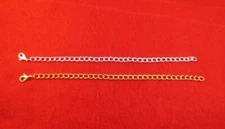 3 INCH GOLD & SILVER PLATED 4.8MM NECKLACE EXTENDER W/ LOBSTER CLAW SET