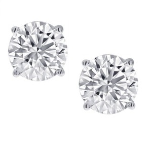 AGS Certified 1/2ct TW REAL Diamond Solitaire Stud Earrings in 14K White Gold - Click1Get2 Deals&set=par&price_min=200&sale=mega Discount&set=par&discount=60 Or More&sale=mega Discount