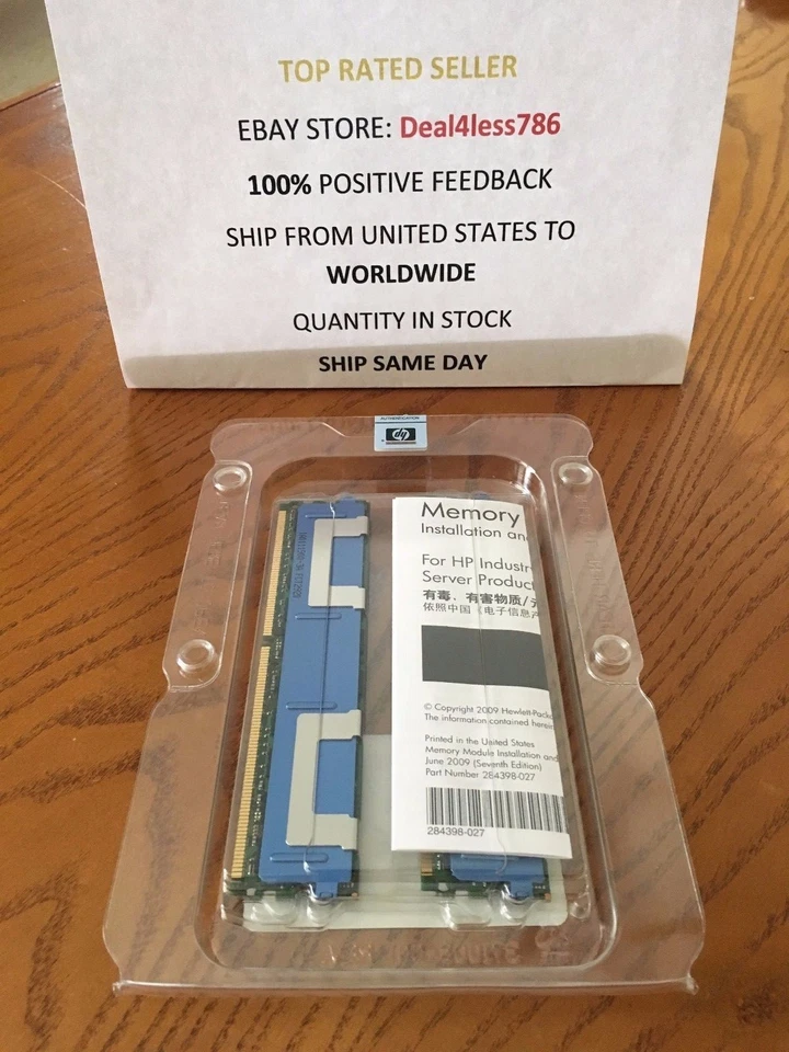 397415- B21-HP 8GB (2X4GB) PC2-5300F MEM KIT***BRAND NEW *** - Image 2 of 4