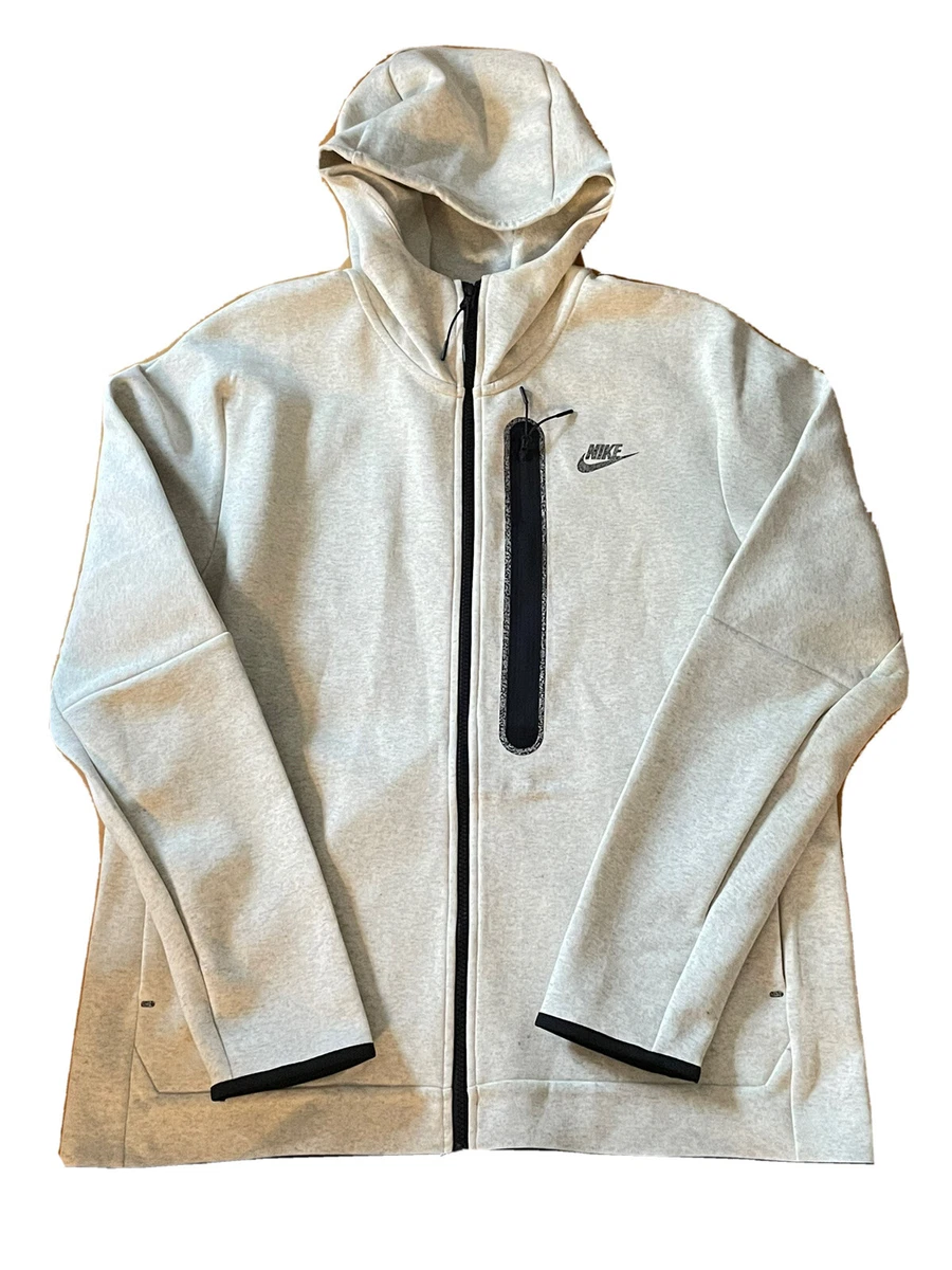 Nike Sportswear Tech Fleece Full Zip Hoodie Beige DD4688 100 Men s Size Large