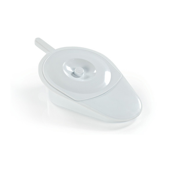 Steckbecken Bettpfanne Kunststoff Stechbecken mit Deckel oval weiß