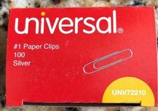 Paper Clips, Silver,100/Box Size 11/4" Approximately Universal