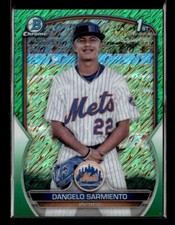 2023 Bowman Chrome #BCP-161 Dangelo Sarmiento Chrome Green Shimmer Refractor /99